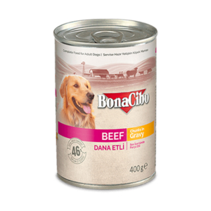BonaCibo Beef Chunks in Gravy, Adult - marha - 400gr