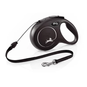 FLEXI New Classic Black zsinóros automata póráz fekete - M - 5m