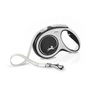 FLEXI New Comfort Black szalagos automata póráz fekete - M - 5m