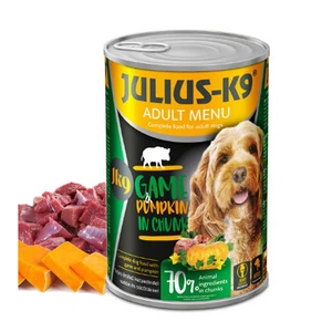 JULIUS-K9 Adult Menu Game and Pumpkin in Chunk, prémium nedveseledel - vad - 12x1240g