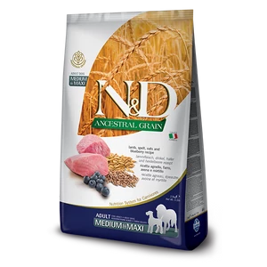 N&amp;D Ancestral Grain - bárány, tönköly, zab, áfonya, medium/maxi - 12kg