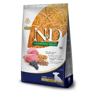 N&amp;D Ancestral Grain - bárány, tönköly, zab és áfonya, puppy mini - 7kg