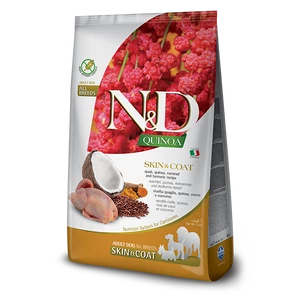 N&amp;D Dog Grain Free Quinoa Skin&amp;Coat - fürj - Adult - 7kg