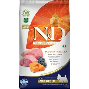 N&amp;D Dog Grain Free Bárány, Áfonya Sütőtökkel, Adult mini - 2.5kg