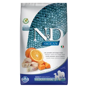 N&amp;D Dog Ocean Tőkehal, Sütőtök, Narancs, Adult medium/maxi - 2.5kg