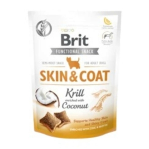 Brit Care Dog Functional Snack Skin&amp;Coat Krill kókusszal jutalomfalat kutyáknak - 150g