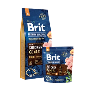 Teljes értékű szárazeledel Brit Premium by Nature közepes testméretű felnőtt kutyáknak