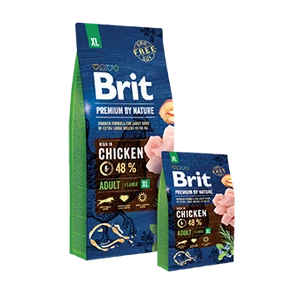 Teljes értékű BritPremium extra nagytestű felnőtt kutyának csirke 15kg