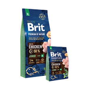 Teljes értékű BritPremium extra nagytestű fiatal kutyának csirke 15kg