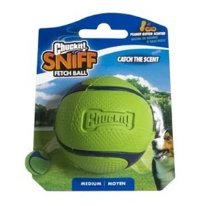 CHUCKIT SNIFF Fetch Ball, mogyoróvaj illatú labda - M 6cm