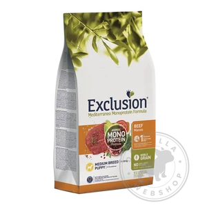 Exclusion Mono Protein Beef Puppy Medium kölyök kutyáknak, marha - 3kg