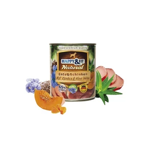 Happy&amp;Fit Natural Dog konzerv Kacsa, Sonka, Sütőtök - 6x800g