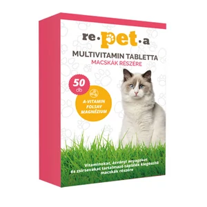 Repeta multivitamin tabletta A-vitaminnal, folsavval, magnéziummal macskáknak - 50db