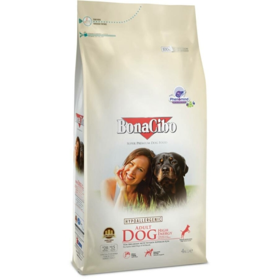BonaCibo Adult High Energy Chicken Rice hipoallergén kutyatáp - 4kg