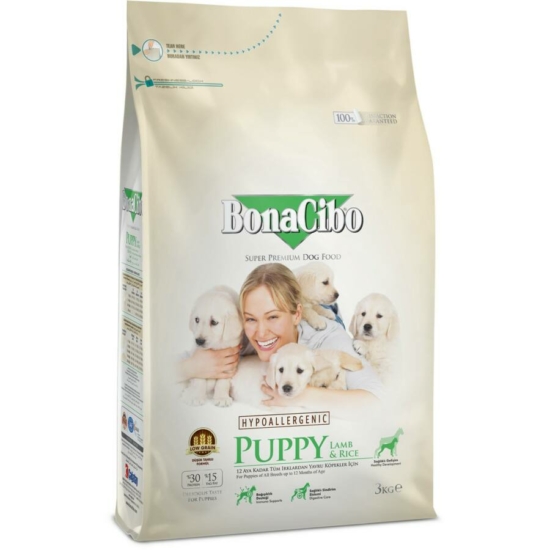 BonaCibo Puppy Lamb Rice hipoallergén kutyatáp - 3kg
