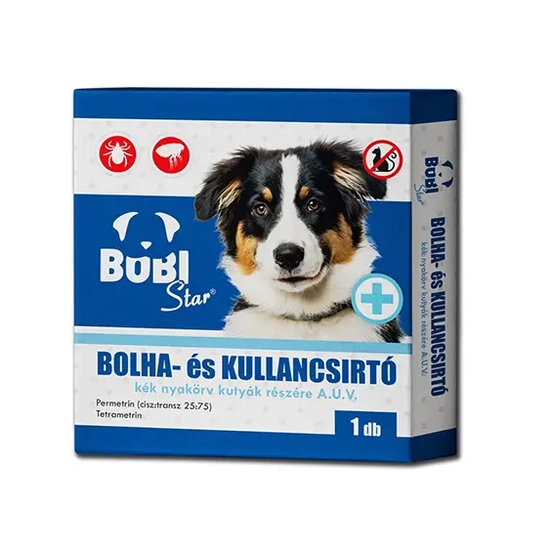BOBI Star bolha- és kullancsirtó nyakörv kutyáknak - kék
