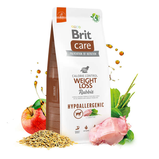 Brit Care Weight Loss Rabbit, Rice hipoallergén kutyatáp - nyúl - 12kg