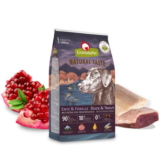 GRANATAPET Natural Taste Adult kacsa, pisztráng - 4kg