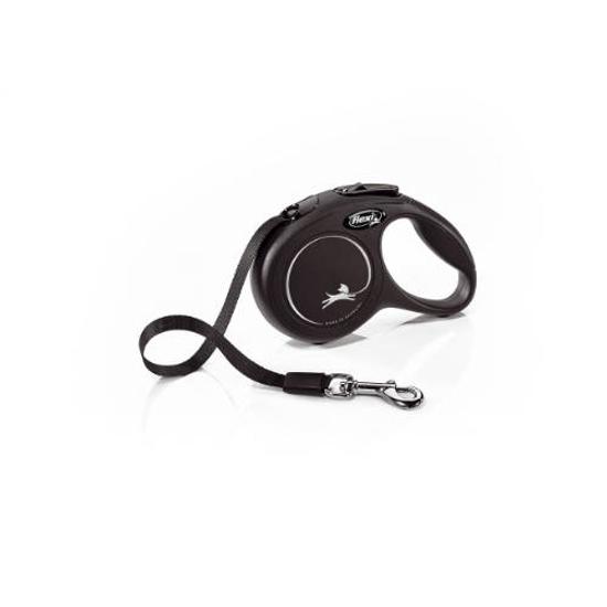 FLEXI New Classic Black szalagos automata póráz fekete - XS - 3m
