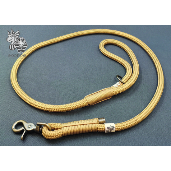 GODDOG MAFDET arany kötél póráz - antik kiegészítőkkel