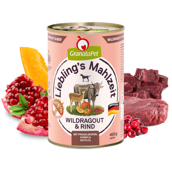 GRANATAPET Liebling's Mahlzeit, Adult Venison Ragout and Beef  konzerv - 400g