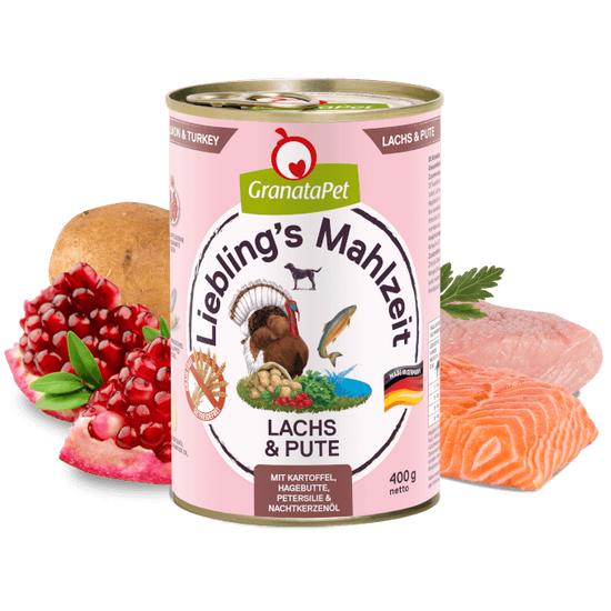 GRANATAPET Liebling's Mahlzeit, Adult Salmon and Turkey konzerv - 6x800g