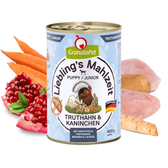 GRANATAPET Liebling's Mahlzeit, Junior/Puppy Turkey Coney konzerv - 400g