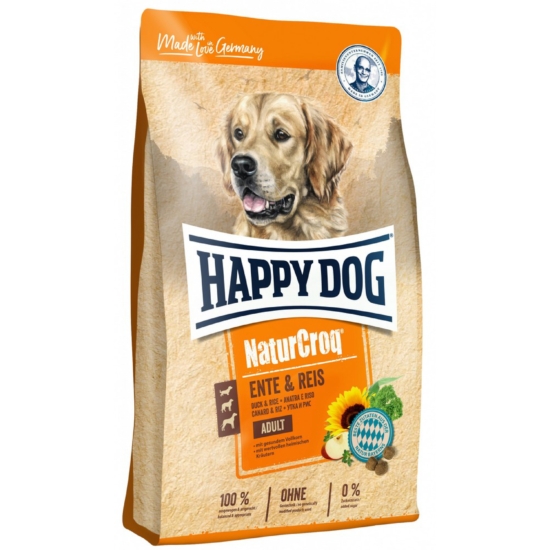 HAPPY DOG NATURCROQ ENTE-REIS Kacsa-rizs Adult - 12kg