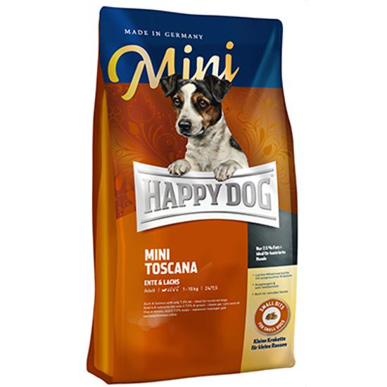 HAPPY DOG Supreme Mini, Mini Toscana, kacsa és lazac, kukoricával, rizzsel, Adult - 4kg