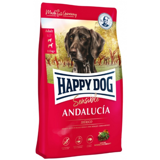 HAPPY DOG Supreme Sensible, Supreme Andalucia, sertés mediterrán zöltségmixel és rizzsel, Adult - 11kg