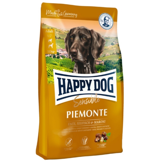 HAPPY DOG Supreme Sensible, Supreme Piemonte, kacsa és tengeri hal, olasz szelídgesztenyével, Adult - 10kg