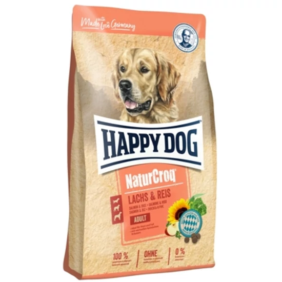HAPPY DOG NATURCROQ, NATUR-CROQ LACHS/REIS (Lazac &amp; rizs) felnőtt kutyáknak