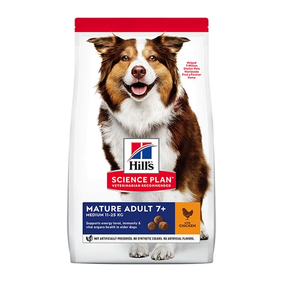 Hill's Science Plan Medium Mature Adult 7+ felnőtt kutyatáp - csirke - 2.5kg