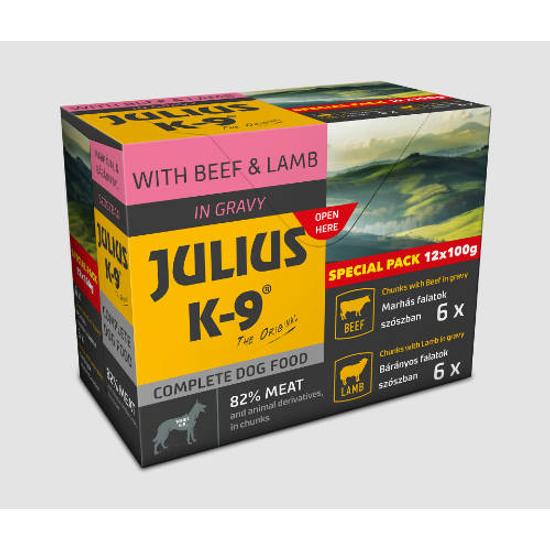 JULIUS K-9 Beef &amp; Lamb válogatás szószban kutyáknak