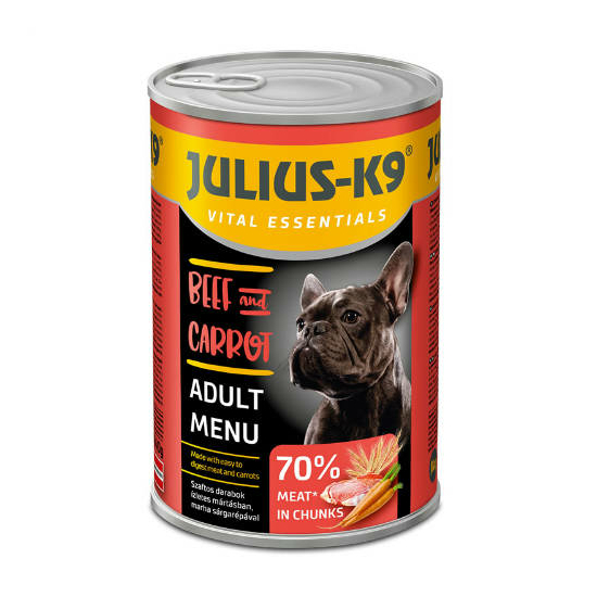 JULIUS-K9 Beef and Carrot konzerv kutyáknak - 1240g