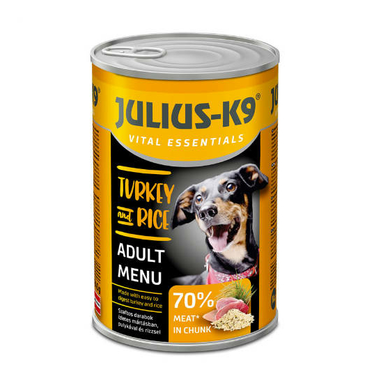 JULIUS-K9  Vital Essentials Turkey and Rice konzerv kutyáknak, Pulyka és rizs - 1240g