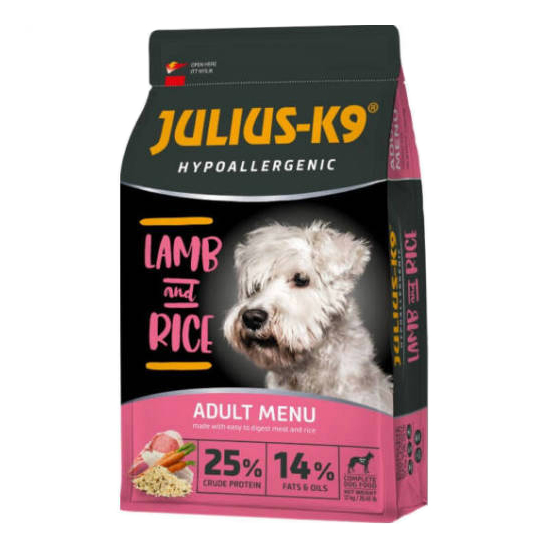 Julius K9 Lamb and Rice Adult, hipoallergén kutyatáp felnőtt kutyáknak - bárány, rizs - 12kg
