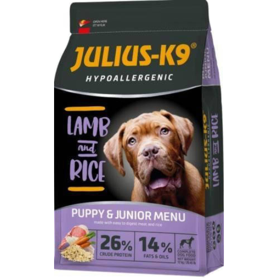 Julius K9 Lamb and Rice Puppy-Junior hipoallergén kutyatáp felnőtt kutyáknak - bárány, rizs - 12kg