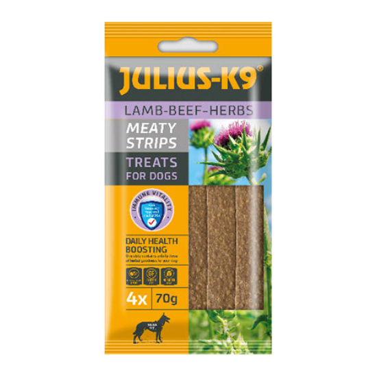 Julius K9 Meaty Snacks Lamb-Beef-Herbs Jutalomfalat - bárány, gyógynövény - 70gr