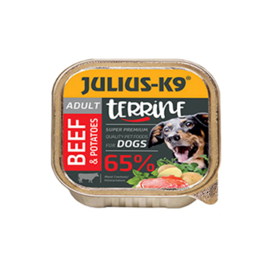 JULIUS-K9 Terrine Beef &amp; Potatoes konzerv kutyáknak - marha - 150g