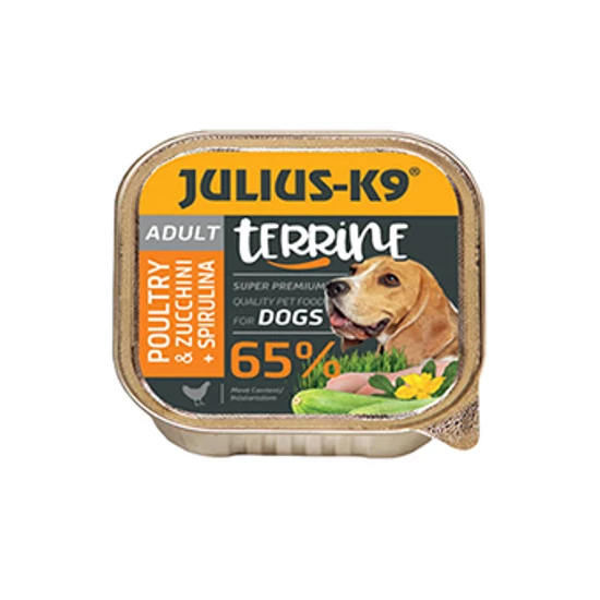 JULIUS-K9 Terrine Poultry Zucchini Spirulina konzerv kutyáknak - szárnyas - 150g