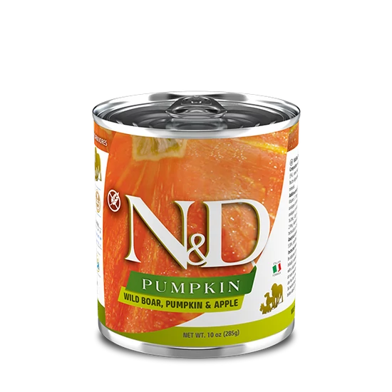 N&amp;D Dog konzerv Vaddisznó, Alma Sütőtökkel, Adult - 285gr