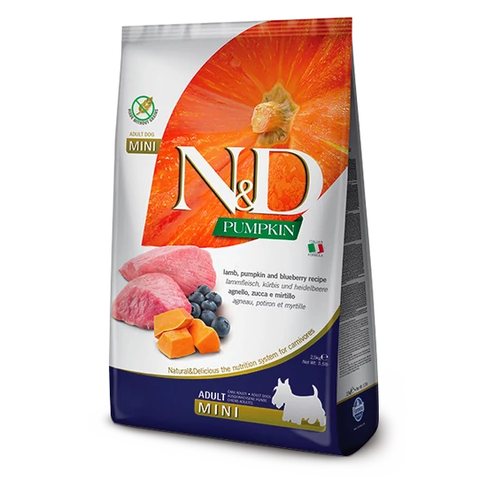 N&amp;D Dog Pumpkin Grain Free - bárány áfonya - Adult Mini - 7kg