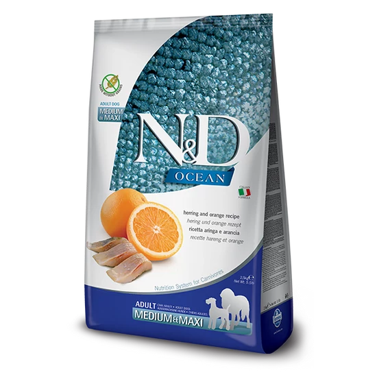 N&amp;D Dog Grain Free Ocean - hering - adult medium/maxi - 12kg