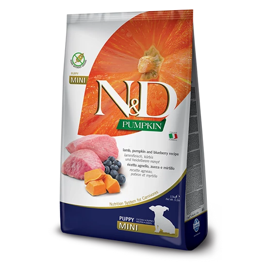 N&amp;D Dog Grain Free Pumpkin - bárány áfonya - Puppy mini - 7kg