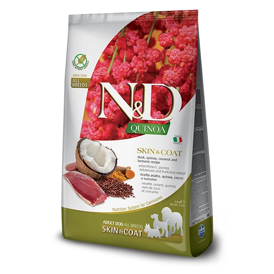 N&amp;D Dog Grain Free Quinoa Skin&amp;Coat - kacsa - Adult - 7kg