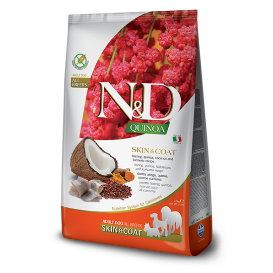 N&amp;D Dog Grain Free Quinoa Skin&amp;Coat - hering - Adult - 7kg
