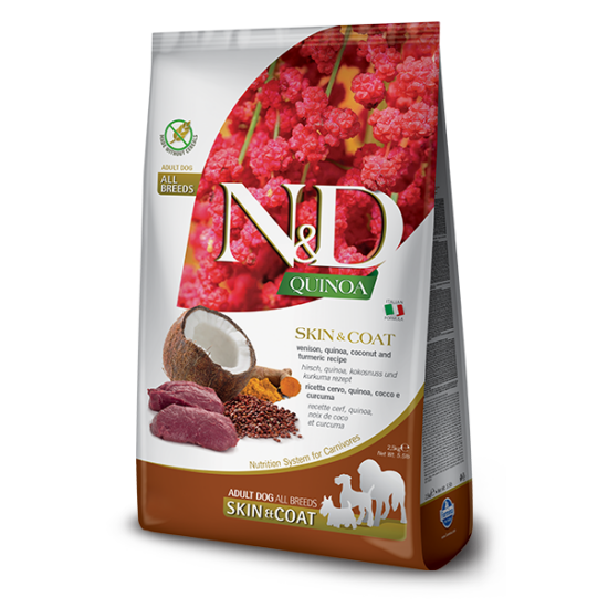 N&amp;D Dog Grain Free Quinoa Skin&amp;Coat - szarvas - Adult - 2.5kg