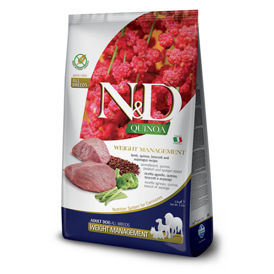N&amp;D Dog Grain Free Quinoa Weight Management - bárány - Adult - 2.5kg