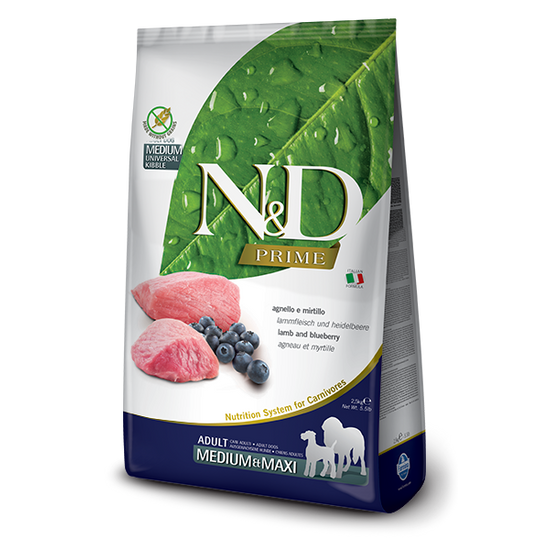 N&amp;D Dog Grain Free Prime - bárány áfonya - Adult medium/maxi - 12kg